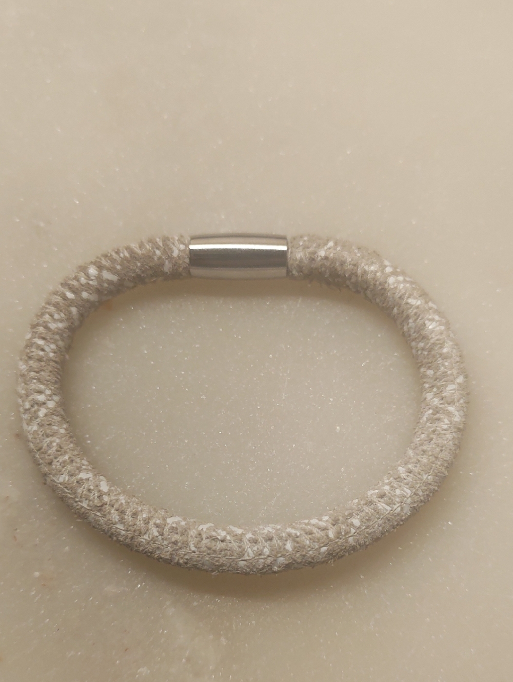 Brighton Woodstock Bracelet, Leather Beige And White